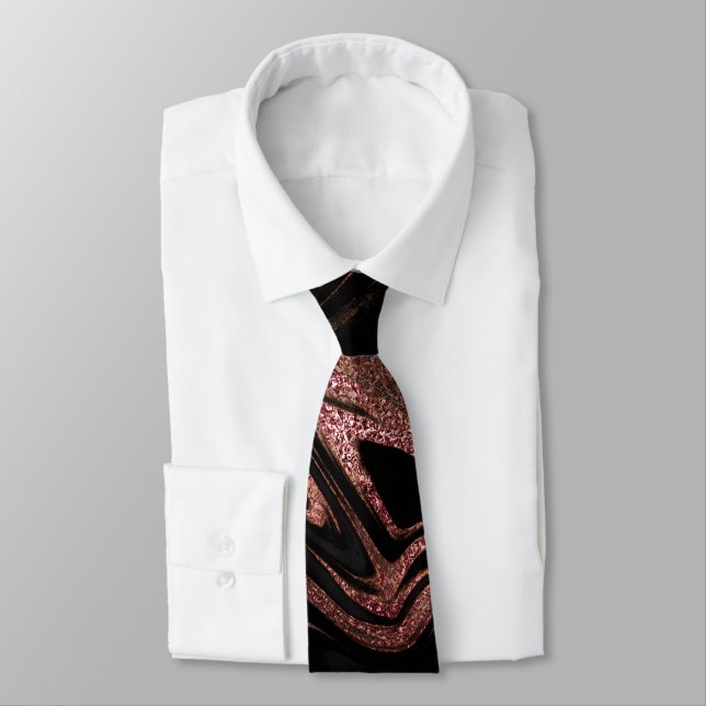 Cravate C'est un look de copper rose gold marble noir (Attaché)