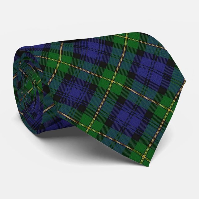 Cravate Chambre écossaise de tartan de clan de monogramme (Roulé)