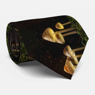 Cravate Champignons brillants nocturnes étoilés