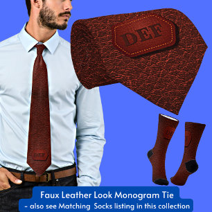 Cravate Changer Initial, Écouter En Cuir Badge Rouge foncé