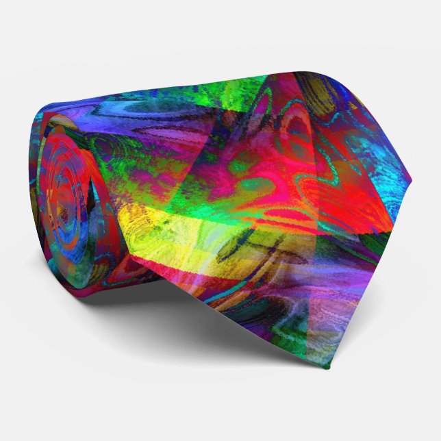 Cravate Chaos cool art abstrait moderne (Roulé)