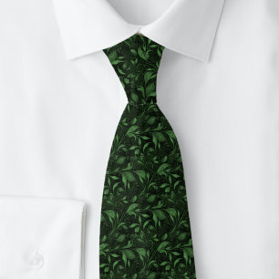 Cravate Chasseur vert luxuriant botanique