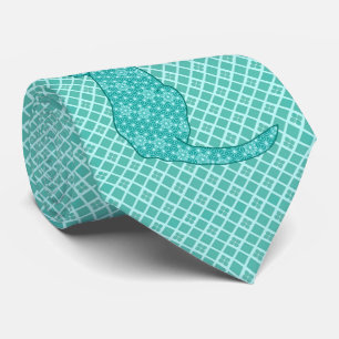 Cravate Chat japonais - Kimono turquoise