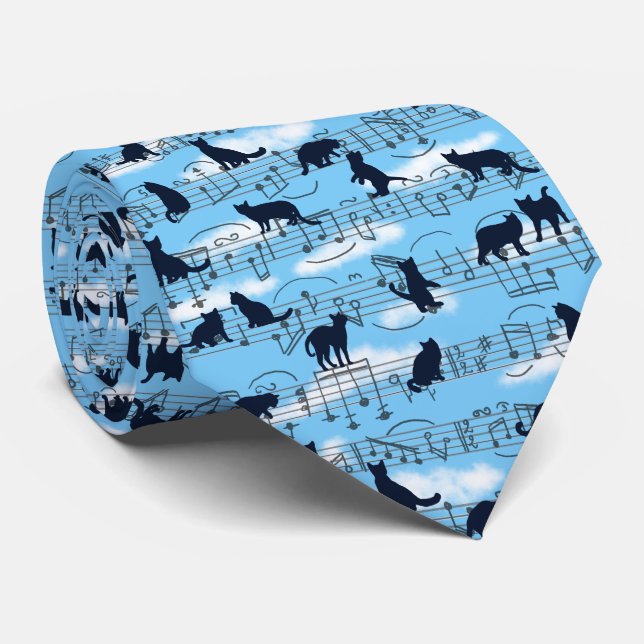 Cravate chatons musicaux (Roulé)