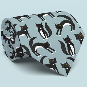 Cravate Chats Tuxedo noirs et blancs