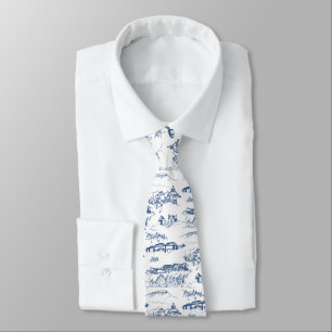 Cravate Chattanooga Toile Marine et Blanc