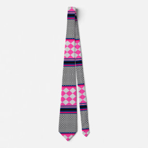 Cravate Check Stripes Harlequin Conception de Motif mixte