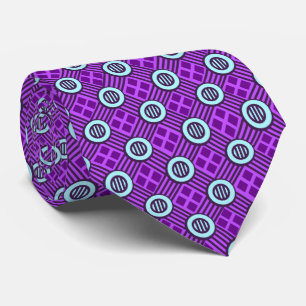 Cravate Chemin de fer Géométrique Plaid Violet à deux côté