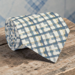 Cravate Chemise à carreaux bleu poussiéreux