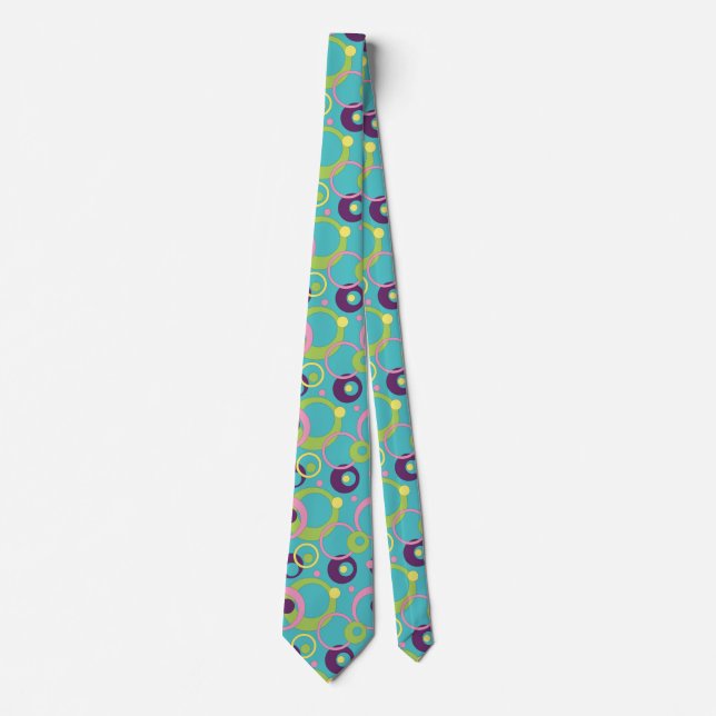 Cravate Chemise à col Funky Blue Circles pour hommes (Devant)
