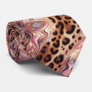 Cravate Chemise à imprimé animalier Opale Rose Tachetée