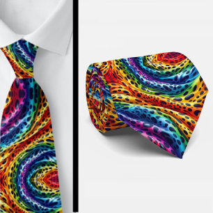 Cravate Chemise arc-en-ciel à imprimé léopard