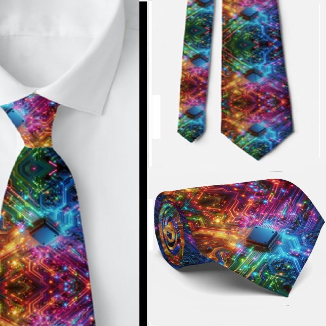 Cravate Chemise arc-en-ciel Circuit imprimé – Technophile  (Créateur téléchargé)
