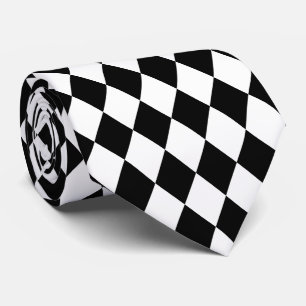Cravate Chemise de Jockey Diamant Collet Noir et Blanc