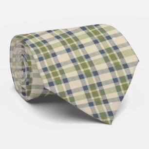 Cravate Chemise verte sauge poussiéreuse à carreaux Vichy 