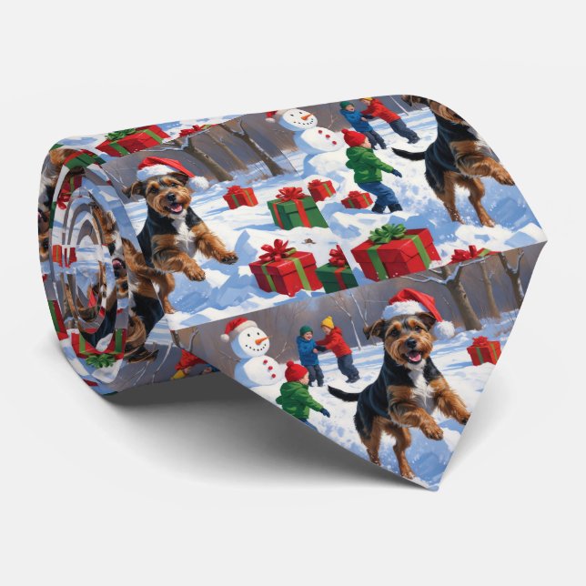 Cravate Chesapeake Bay Retriever Neige avec Casquette de N (Roulé)