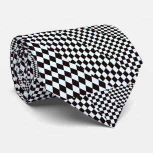 Cravate Chess board diagonal black and white neck tie
