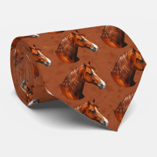 Cravate Chestnut Morgan Horse Rousty Rouge