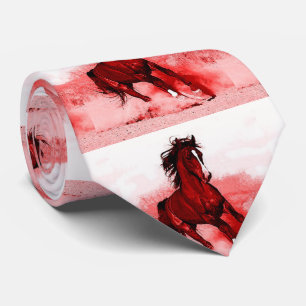 Cravate Cheval Brown Rouge