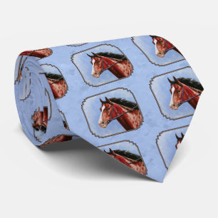 Cravate Cheval Thoroughbred Hippocampe bleu