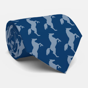 Cravate Chevaux en Silhouette Bleu