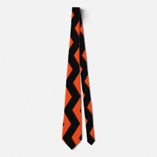 Cravate Chevron orange et noir