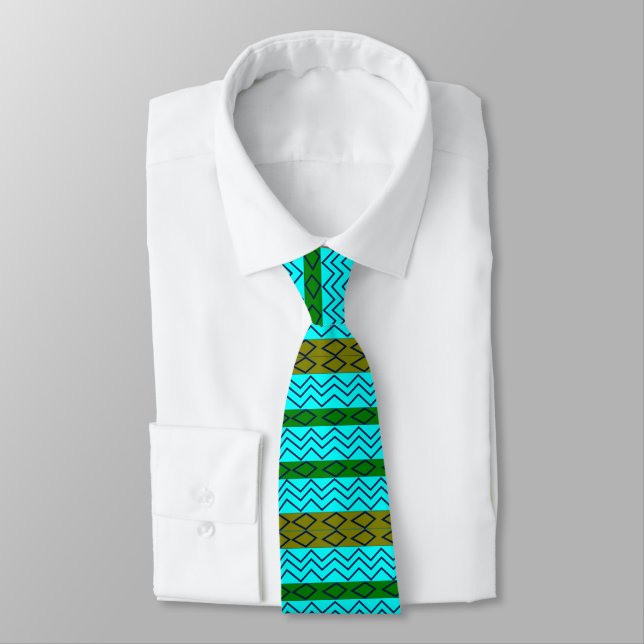 Cravate Chevron rayures zigzag  (Attaché)