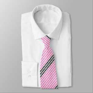 Cravate Chevron rose chaud et noir par Shirley Taylor