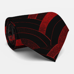 Cravate chevron rouge/noir moderne sophistiqué