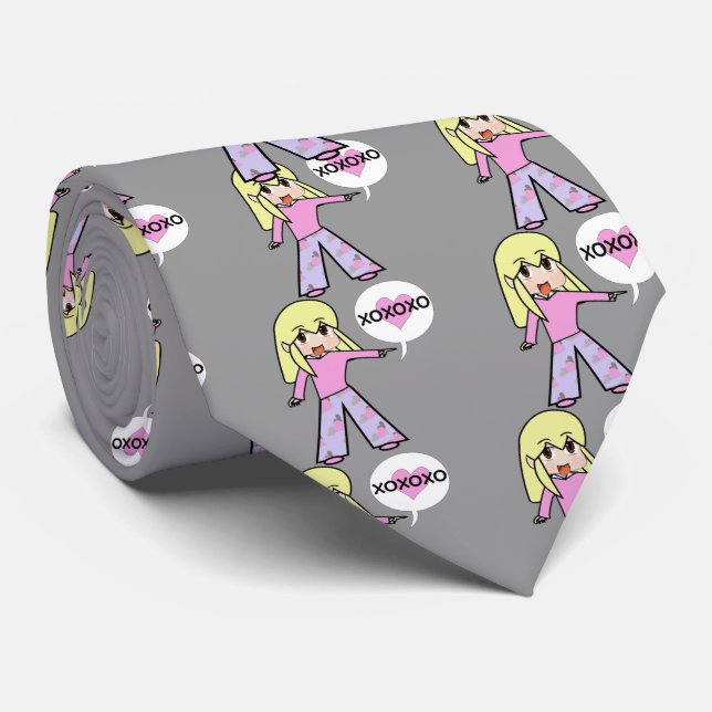 Cravate Chibi Saint-Valentin (Roulé)