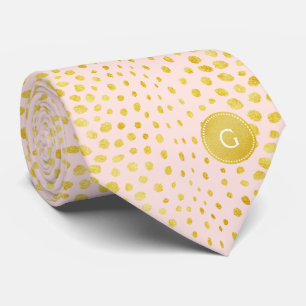 Cravate Chic faux or scintillant guépard imprimé monogramm
