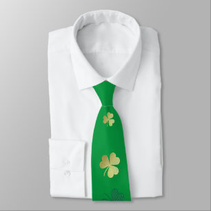 Cravate Chic Happy Good Luck Gold Shamrock St Patrick's