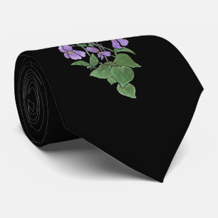 Cravate Chic Mauve Wild Violets sur Arrière - plan noir