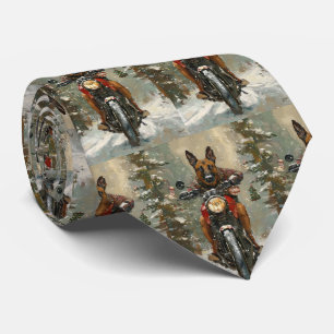 Cravate Chien belge Malinoi équitation moto Noël