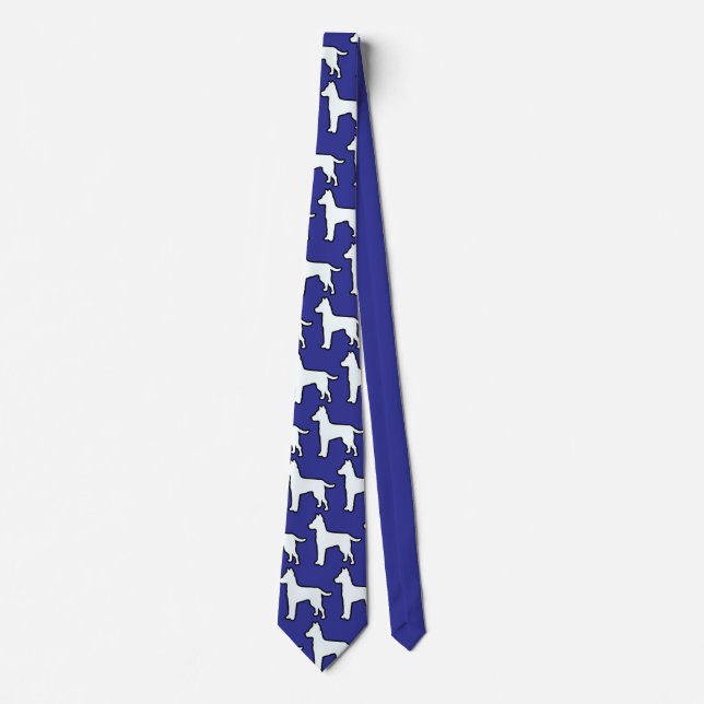 Cravate Chien Blanc Deep Blue  (Devant)