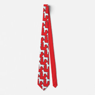 Cravate Chien Blanc Rouge 