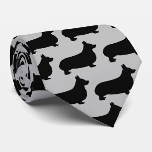 Cravate Chien de Corgi Silhouette