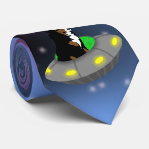 Cravate Chien de montagne OVNI Bernese Alien