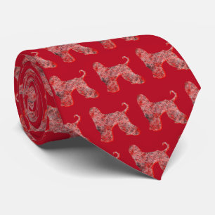 Cravate Chien de Noël afghan Silhouette Rouge Cou