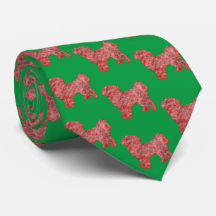 Cravate Chien de Noël Chien Chien Chien Silhouette Vert Co