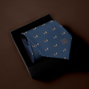 Cravate Chiens beagles Motif Monogramme