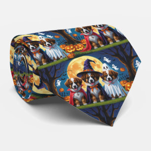 Cravate Chiens bergers belges Citrouille Halloween Funny