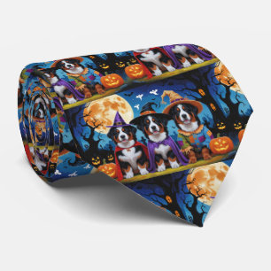Cravate Chiens de Montagne Bernese Citrouille Halloween Dr