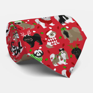 Cravate Chiens de Noël Chih Tzu