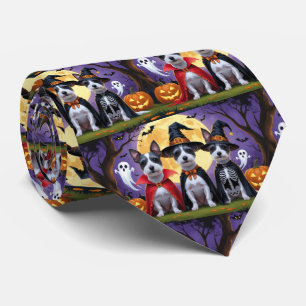 Cravate Chiens de Rat Terrier Citrouille Halloween Funny