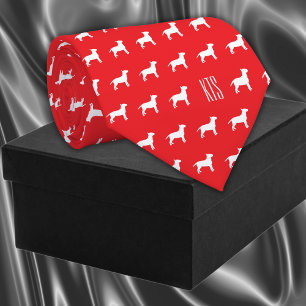 Cravate Chiens de taureau Motif Monogramme Vétérinaire