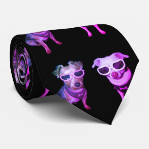 Cravate Chiens en lunettes