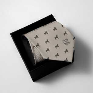 Cravate Chiens Rottweiler Motif Monogramme