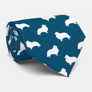 Cravate Chiens Shetland Sheepdog Silhouettes Motif Sheltie
