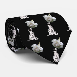 Cravate Chiot dalmate Et Animal Rose Blanc